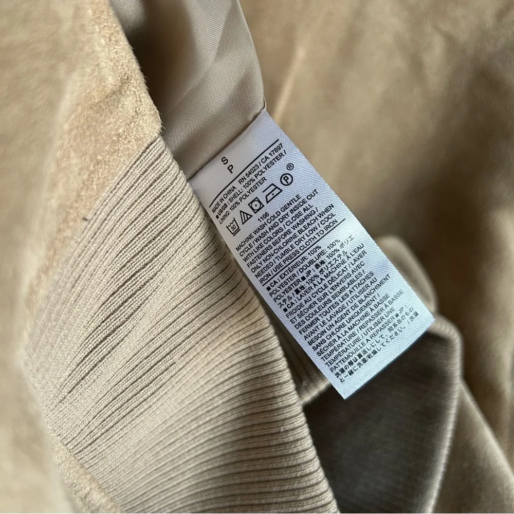 Banana Republic Tan Faux Suede Bomber Jacket Mens S